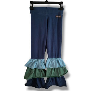 Matilda Jane 8 Paint by Numbers Benny Vintage Ruffle Bottom Leggings Blue